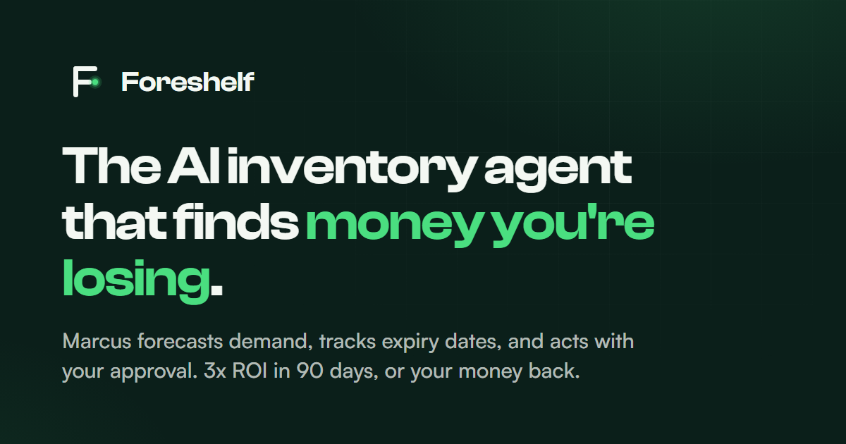 [Foreshelf] - Demand forecasting for Shopify: predicts stockouts/overstock, alerts restock, imports 